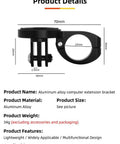 GPS Computer Mount For Aero Bars TT Bars And Tri Bars On Road And Triathlon Bikes Compatible With Garmin Wahoo CatEye Bryton, size details shown