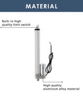Beefy 12V DC Electric Stroke Linear Actuator With Mounting Bracket, 900N Lift, showing aluminum alloy material and limit switch