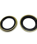 Front Wheel Bearings And Seals Kit Fits Ford Explorer Sport Trac Ranger Mazda B2300 B2500 B3000 B4000 Mercury Mountaineer 1995 Through 2011 Front Wheel Drive Applications Includes Bearings And Seals For Easy Install And Long Lasting Performance - close-up of two circular seals