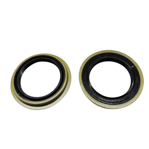 Close-up of two seals from the 10 Piece All In One Front Wheel Bearings And Seals Kit Fits Ford Explorer 1995 2011 Ranger 1995 2011