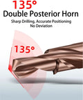 Side view of copper-colored M35 HSS-CO cobalt two-stage step drill bit for stainless drilling