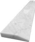 Carrara White Marble Threshold Tile With High Bevel For Hollywood Doorway Dope Look 4x36 Inch Polished Saddle Floor Transition Tile Grey Vein Marble Finish Premium Home Upgrade