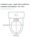 Top Shelf Elongated Toilet Seat With Soft Close Slow Closing Lid Made Pretty Dang Durable From Quality Resin showing installation dimensions.