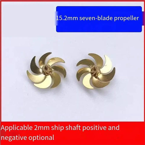 Beefed-Up Brass Seven-Blade 15.2mm RC Boat Propeller For Remote Control Submarine Models, Left-Handed Design, durable, soldered brass