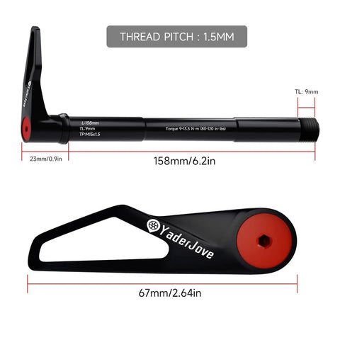 Bike Hub Thru Axle Adapter For RockShox Boost Forks With Quick Release And Handle 15mm By 110mm Lightweight Aluminum