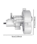 Side view of Beefed Up Aluminum Alloy RC Transmission Gearbox For 1-10 Scale Crawler Cars, metal gearset, sturdy silver build