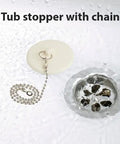 Top Shelf Rubber Tub Stopper With Pull Chain For Bathroom Sink And Shower Drain Cover Fits One Half To Two Inch Kitchen Laundry Plug That Keeps Hair Out Without Any Sweat.