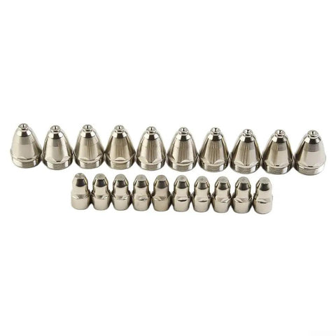 Get These 20-Pack Plasma Cutting Torch Consumables For P80 To Slice Metal Clean With Electrode Tip Nozzle Upgrade Your CNC Rig With Oxygen Free Copper And Hafnium Tips For Long Lasting Performance On 60A To 100A Machines Ditch Frequent Replacements And, featuring assorted electrode tip nozzles.