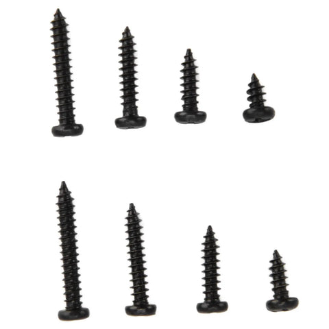 300 Pcs Self Tapping Screws Cross Pan Head Set In Carbon Steel M3 Black screws displayed on white background