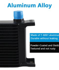 Beefed Up 16 Row AN10 Transmission Oil Cooler Kit with Stacked Plate showing T-6061 aluminum and adapter