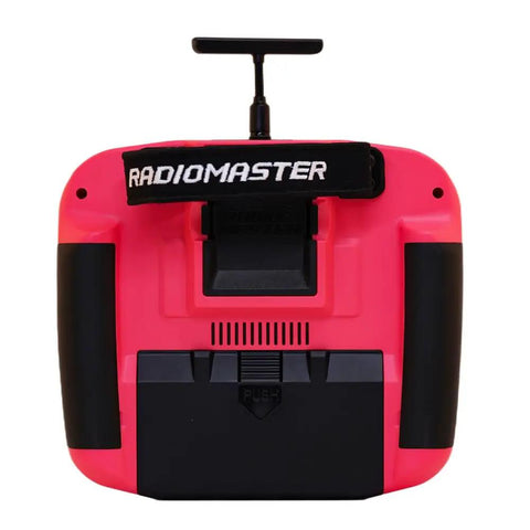 Back view of Boxer Crush EdgeTX 2.4G 16CH Transmitter With ExpressLRS RF System AG01 Hall Gimbals Cherry Red controller