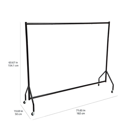 Heavy Duty Rolling Garment Rack With Solid Steel Frame And Smooth Gliding Casters Keeps Your Fit Stacked And Ready Without Any Fuss For Home Or Workshop Spaces Featuring Easy Peasy Assembly And Sleek Black Finish