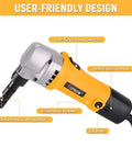 Hoteche 4.2amp Electric Sheet Metal Nibbler Tool For Cutting Steel Aluminum Up To 16 Gauge with ergonomic handle and detachable blade.