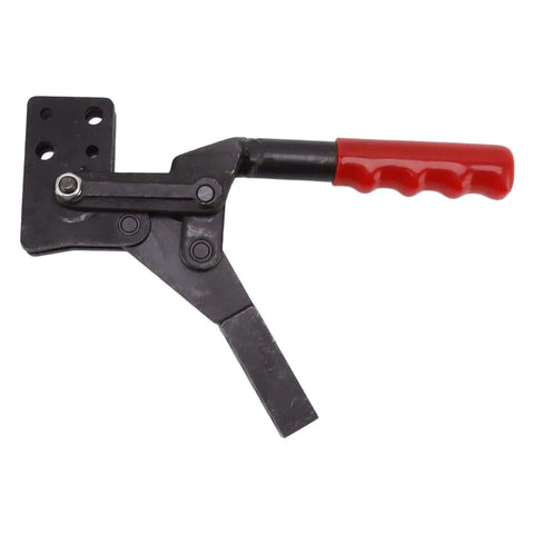 Beefy Heavy Duty Toggle Clamp 700kg Holding Force with red handle, high carbon steel, used for welding and car door alignment