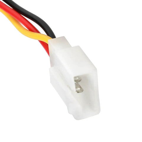 Close-up of a wire connector with three colored wires, used with Straight Fire Heavy Duty DC To DC Voltage Converter 36V 48V 60V 72V To 12V.