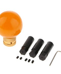 Cool Stylish Yellow Resin Manual Gear Shift Knob With Metal Mount Kit For Universal Fit Auto Upgrade Custom Shifter Handle No Buttons Needed Easy Install, orange resin knob and adapters