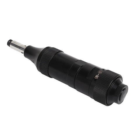 Professional Grade Air Powered Die Grinder With Tough Stainless Steel Housing And Blazing Fast Thirty Thousand Rpm Speeds For Reliable Engraving And Precise Polishing Tasks All Day Long In The Shop, black ergonomic design and chuck visible.