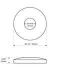 Technical drawing of Matte Black Shower Arm Flange Escutcheon Plate 2.5 Inch Outer Diameter For Half Inch IPS Shower Arms