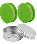 Two Pack Portable Bike Chain Oiler Roller Lubricator Round Lubricant Applicator With Aluminum Storage Jar Green