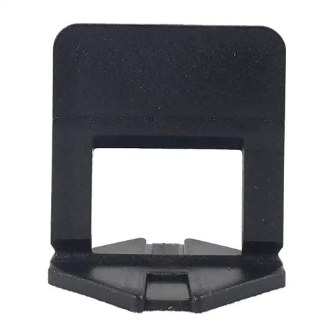 Tile Leveling System Clips For Lippage Free Install Pro Grade One Eighth Inch Grout Gap, front view of a single black clip.