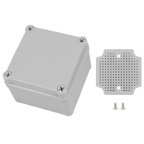 Outdoor IP67 Waterproof Junction Box with Mounting Plate, Weatherproof ABS Project Box 3.9 x 3.9 x 3 Inches, Electrical Enclosure Gray