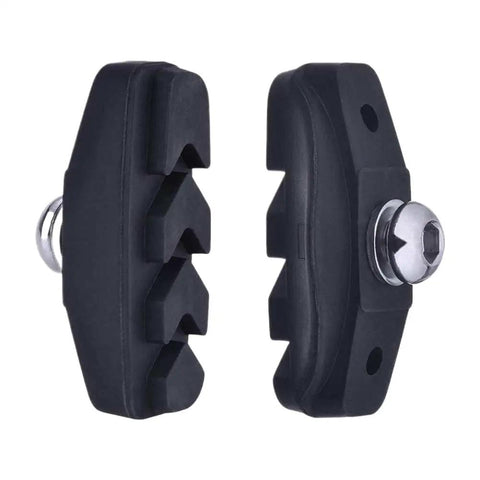 Hella Durable Metallic Disc Brake Pads For Mountain And Road Bikes Compatible With Hydraulic And Mechanical Systems, close-up view of brake pads, black rubber material.