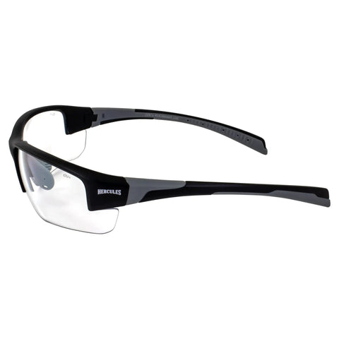 Top-Notch Hercules-7 Photochromic Safety Specs With Auto-Transitioning Clear to Smoke Lens ANSI Certified Shatterproof Shield Blocking UV400 Rays Non-Slip Grip Built For Sick Cycling Sessions And No-Fuss Job Sites