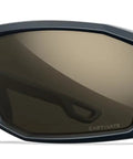 Ballistic Rated Safety Glasses Featuring Matte Graphite Grey Frame And Tungsten Mirror Lenses, close-up view, modern design.