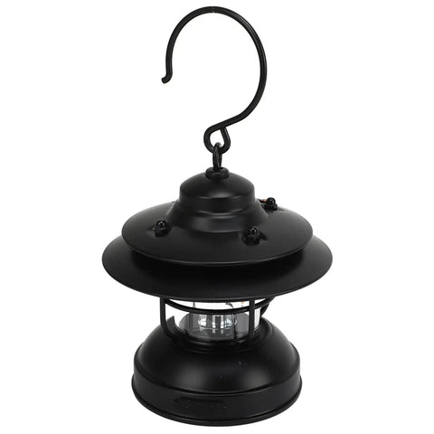 Retro LED Camping Lantern Portable Hanging Light With Dual Power Supply IPX4 Waterproof Adjustable Brightness.