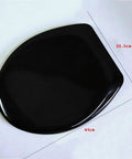 Built Tough Matte Black Resin Toilet Seat With Super Quiet Slow Close Hinges showing dimensions 41cm x 33.5cm for modern bathrooms.