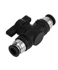 Push To Connect Ball Valve For Pneumatic Systems, 4mm Tube OD, Air Flow Control, Straight Union Adapter, Plastic Quick Install