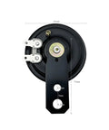 Rock Solid 48 Volt Forklift Horn Built Heavy Duty For Warehouse Machinery And Fleet Maintenance Straight Swap Replacement Part No Fuss High Decibel Warning Chime, top view with dimensions shown.