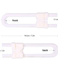 U Shape Cabinet Door Locks For Kid Proofing Double Doors Simple Install Child Safety Latches dimensions front and back view