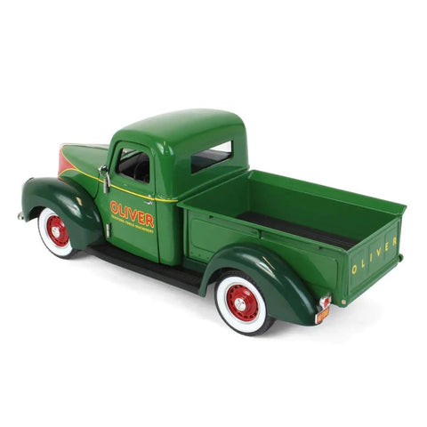 1940 Ford Oliver Pickup Die Cast Model 1/24 Scale Display Truck With Opening Cab Doors And Tailgate, Green Finish, Rear View