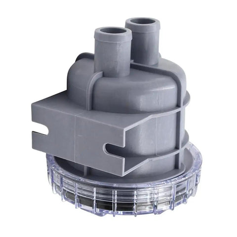 Rugged Boat Water Intake Strainer Fittings For Marine Engine Cooling Seawater, gray filter unit with transparent cover