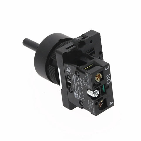 Two Position Rotary Selector Switch With On Off Function, One Normally Open Contact, 10A At 600V AC, Industrial Grade Built Tough