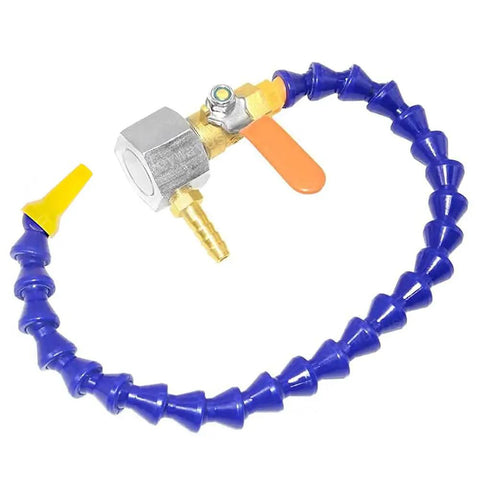 One Quarter Inch Pipe Thread Adjustable Magnetic Base Round Nozzle For Coolant Oil And Water Hose Lines Acetal Copolymer Construction