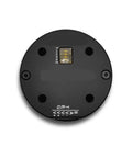 Ultra Efficient Brushless Servo Motor For Low Speed Hollow Cup Pan Applications, Longer Runtime, No Brush Design, Low Maintenance BLDC DC Motor With CAN 15 Bit Compatibility, top view showing mounting slots and electrical connectors