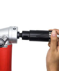 Person attaching 2 Pack 1-3/8 Inch Dry Diamond Core Drill Bits With 5/8-11 Thread For Granite And Masonry to a red handheld tool