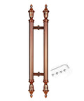 Vintage Steel Push Pull Bar Handle Set For Double Sided Doors H Shape Door Pulls with rose gold finish