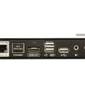 USB HDMI HDBaseT 2.0 KVM Extender No Ethernet Port For Seamless USB Keyboard Video Control Across Long Distances W126898497 For Multi Client Setup And Remote Console Access rear panel with HDMI, USB, audio, and power ports