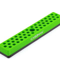 Green One Quarter Inch Hex Bit Organizer With Magnetic Base, durable polypropylene, holds up to 43 hex bits