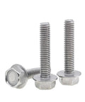 Premium Titanium Gr2 Hex Flange Head Bolts And Screws M4 M6 M8 M8 1.25 X 65mm, detailed view of bolts with flange design.