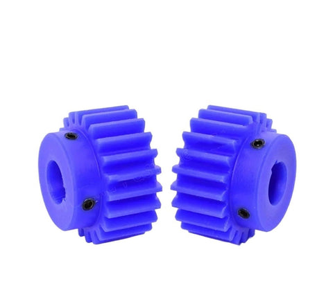 Blue Nylon Bevel Spur Gear Pinion 2M Pitch With 14mm Bore And 5mm Keyway, 15 Teeth To 30 Teeth Motor Gear