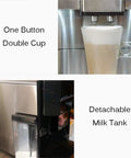 Fully Automatic Coffee Maker With Built In Grinder And Brew System, 1700W Power, ceramic burr grinding, detachable milk tank