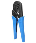 Top Shelf Self Adjusting Ratchet Ferrule Crimping Tool Kit with 45 Steel Body And Ergonomic Handles For Precise Wire Ends Crimping Connectors, blue handles