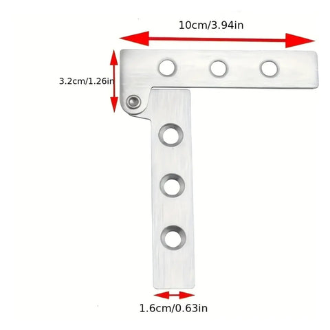 Two Pack Medium Rotating Mouth Hinges With Concealed Pivot for cabinet doors wine cabinets and wardrobes dimensions shown