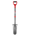 Drain Spade With Fiberglass Handle Root Saw Style Garden Shovel For Digging And Trenching Narrow Sharp Spade Head 44 Inch Length