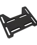 Adjustable Aluminum Engine Mount Plate Kit With Mounting Screw Set For CC100X Mini Bike Go Kart in black, detailed view.