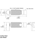 Technical drawing of DIY Friendly 90 Degree TMatic Connector With Internal Screw Threaded Barrel And T Nut For 15 And 40 Series